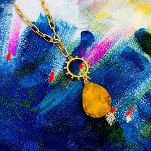 Yellow Raw Stone Pendant